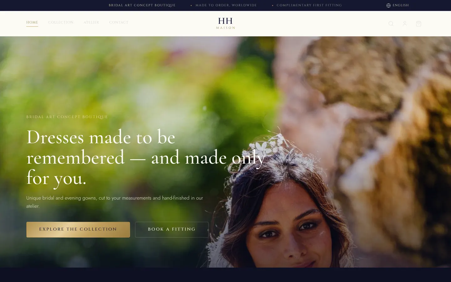 HH Maison — Couture Bridal E-Commerce — live website